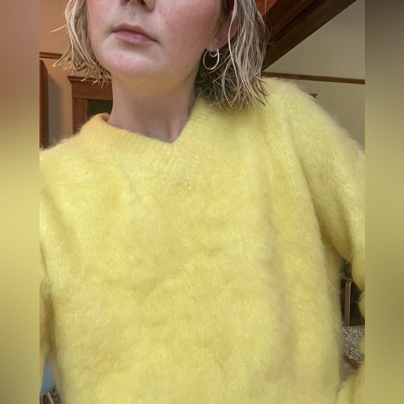 Madewell Brushed Ralph V Neck Pullover Alpaca Wool Blend Sweater US Womens S New - Picture 2 of 6